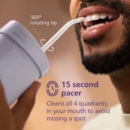 Hydropulseur dentaire Philips Sonicare Compact Flosser 1000 Sans Fil Rechargeable Pourpre HX3333, utilisation: homme