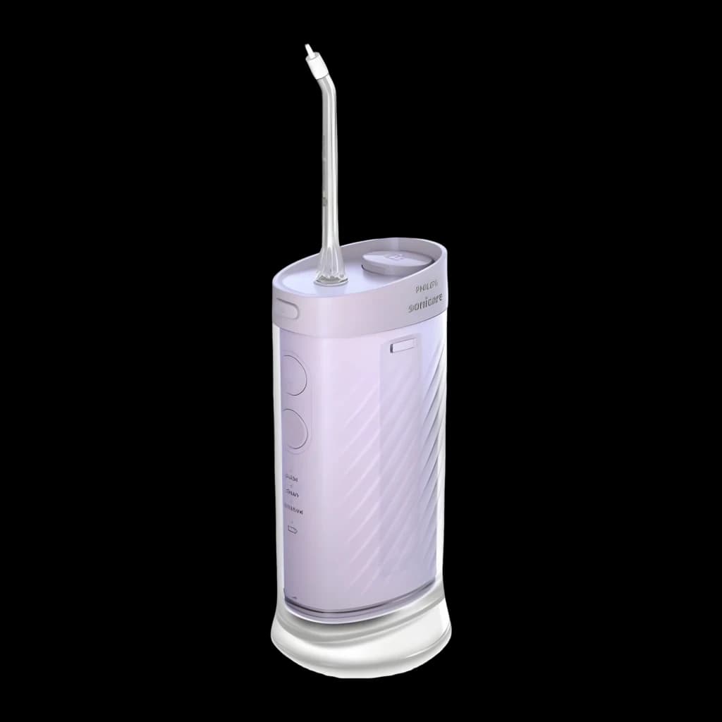 Hydropulseur dentaire Philips Sonicare Compact Flosser 1000 Sans Fil Rechargeable Pourpre HX3333, vue en angle: corps