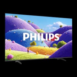 TV Philips 65 pulgadas LED 4K UHD HDR10+ Negro 65PUS7001/12, vista en ángulo: pantalla con colores vivos y logo Philips