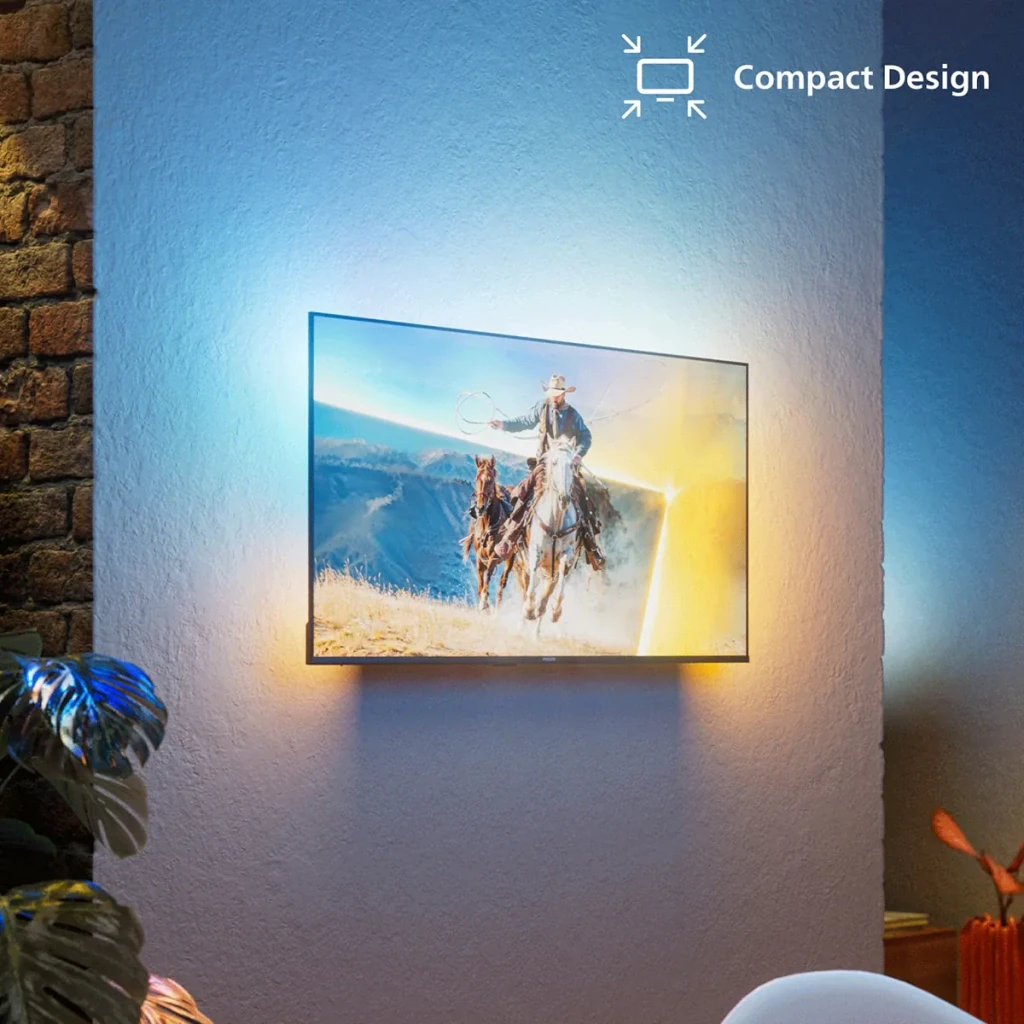 TV Philips 40 pulgadas QLED Full HD Titan OS Negro 40PQS6901/12, montada en pared: diseño compacto con retroiluminación