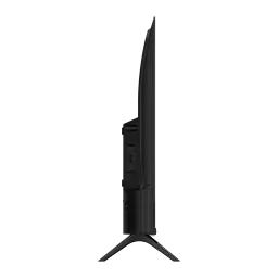 TV TCL 32 polegadas QLED Full HD Aço 32S5L, vista lateral: perfil fino, portas traseiras e base em V