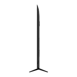 TV TCL 85 polegadas QLED 4K 60Hz Preto 85T69C, vista lateral: perfil ultrafino e base em V preta