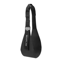 Sangle de transport EcoFlow à Velcro WAVE 3 Noir, vue de face: bandoulière matelassée avec coutures en X, boucle réglable