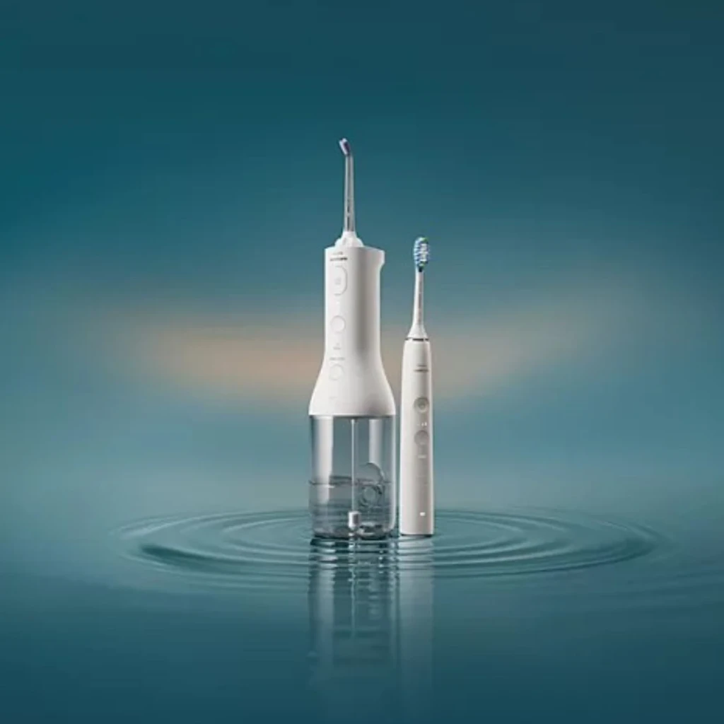 Irrigador dental Philips Sonicare Cordless Power Flosser 3000 Sin cable Blanco HX3886/41, vista lifestyle: irrigador