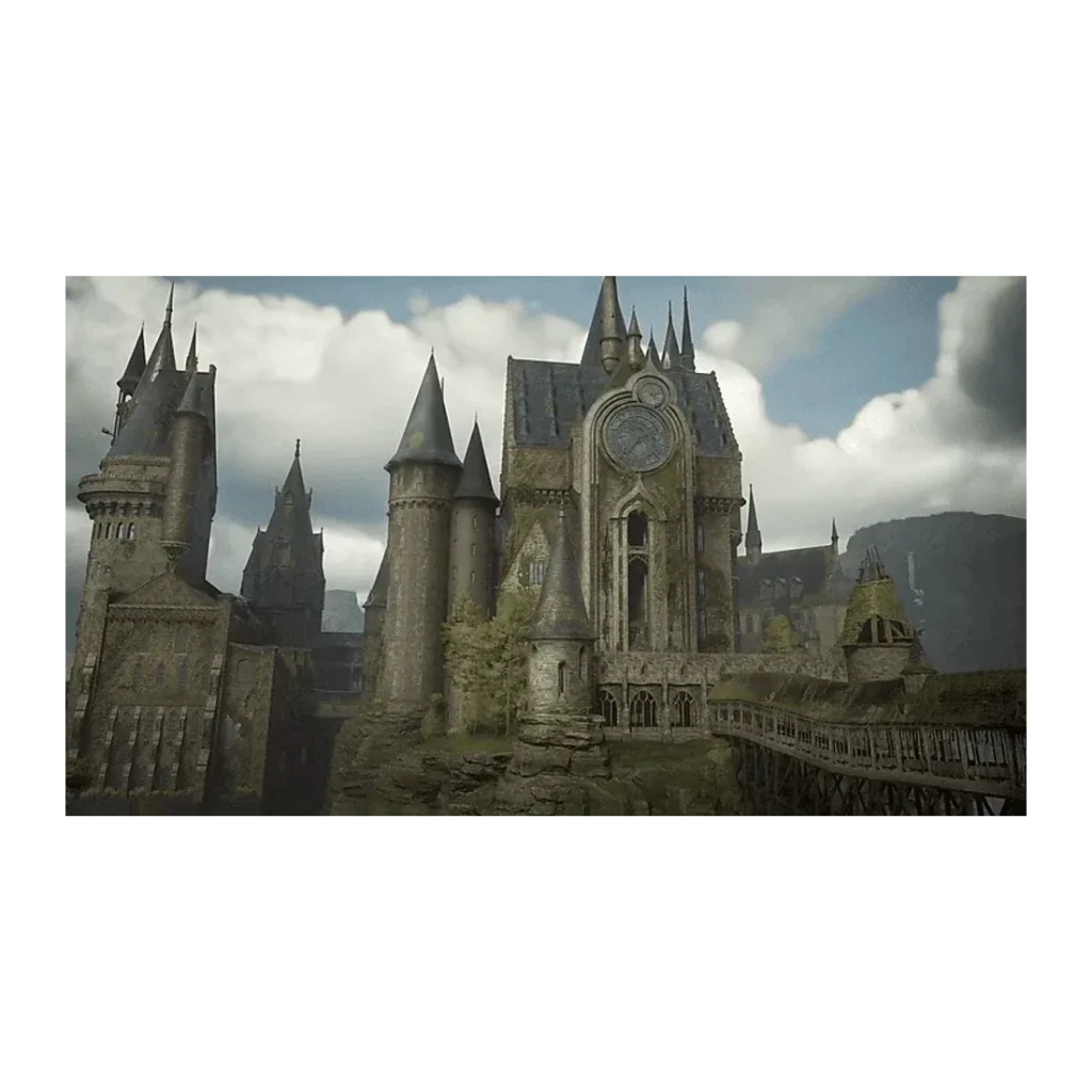 Videojogo Warner Bros Hogwarts Legacy Vermelho Nintendo Switch 2 Standard, captura: castelo de Hogwarts com torres góticas