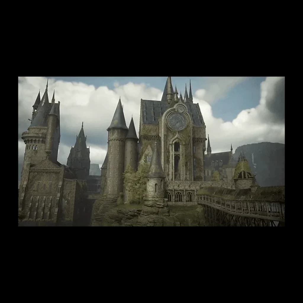 Videojogo Warner Bros Hogwarts Legacy Vermelho Nintendo Switch 2 Standard, captura: castelo de Hogwarts com torres góticas