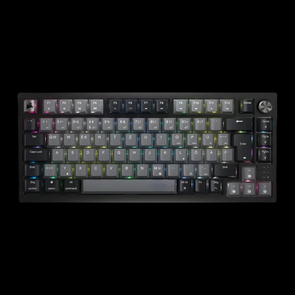 Teclado Gaming Corsair K65 Plus Wireless 75% Sem Fios Mecânico MLX Red RGB Vermelho, vista superior: teclas