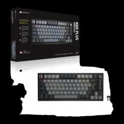 Teclado Gaming Corsair K65 Plus Wireless 75% Sem Fios Mecânico MLX Red RGB Vermelho, caixa e teclado: embalagem frontal ao