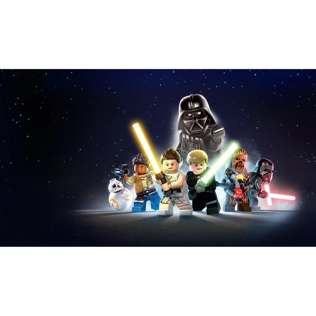 Jeu vidéo Warner Videojuegos LEGO Star Wars : La Saga Skywalker PS5 Bleu, artwork: minifigurines LEGO Rey, Luke, Dark Vador