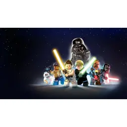 Jeu vidéo Warner Videojuegos LEGO Star Wars : La Saga Skywalker PS5 Bleu, artwork: minifigurines LEGO Rey, Luke, Dark Vador