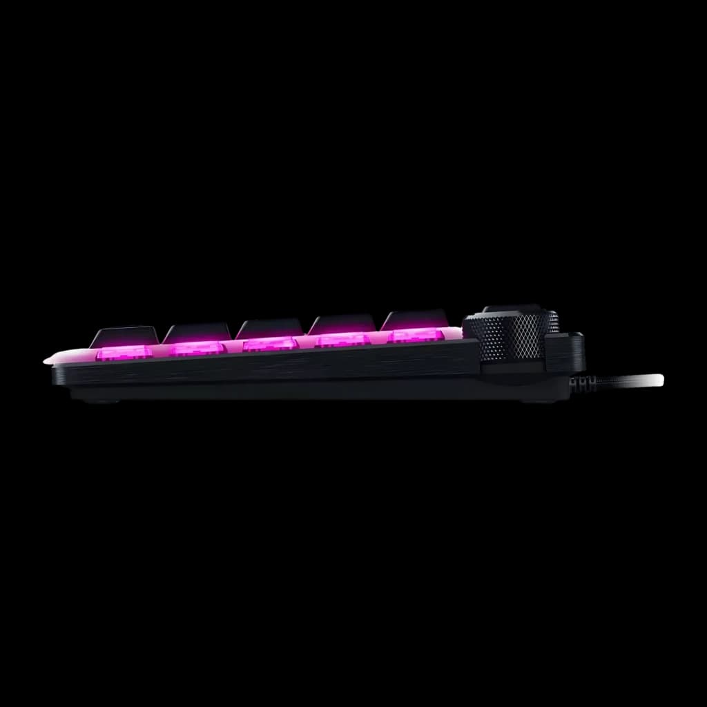Teclado Gaming Razer Huntsman V3 Pro Low-Profile Tenkeyless Negro, detalle lateral: perfil ultrafino con retroiluminación
