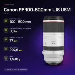 Objetivo fotográfico Canon RF 100-500mm F4.5-7.1L IS USM - características