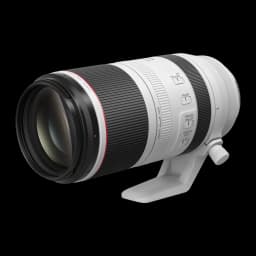 Objetivo fotográfico Canon RF 100-500mm L IS USM 7.1L Negro F4.5-7.1, vista lateral: anillo zoom, controles IS y trípode