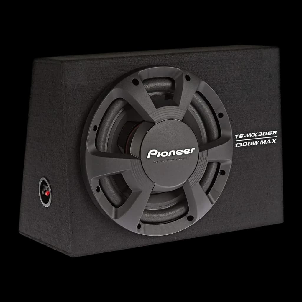 Caisson de basse pour voiture Pioneer 30 cm (12 pouces) Passif 350W RMS Noir TS-WX306B, vue de face: caisson noir recouvert