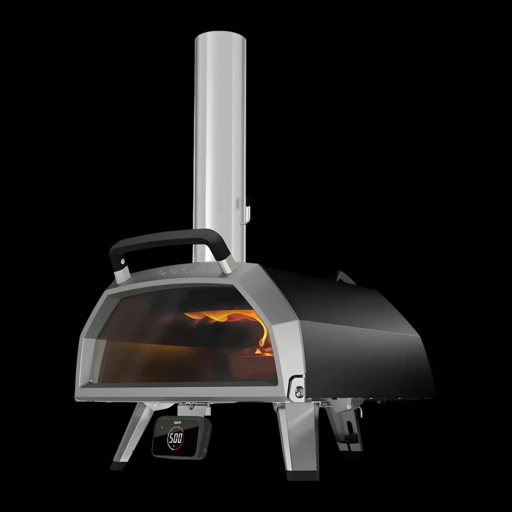 Four à pizza Ooni Karu 2 Pro Multifuel 40 cm 9,8 kWh / 33000 BTU/h Noir, détail: flammes visibles par la vitre