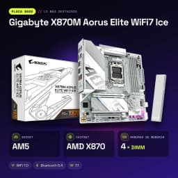 Carte mère Gigabyte X870M Aorus Elite WiFi7 Ice AMD X870 AM5 DDR5 Micro ATX blanche - caractéristiques