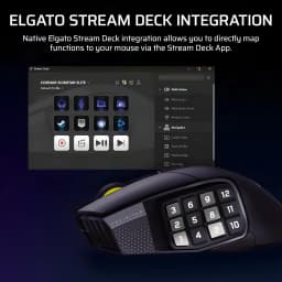 Ratón Gaming Corsair Scimitar Elite Wireless SE Inalámbrico 33000 DPI RGB Blanco, integración Elgato Stream Deck: app
