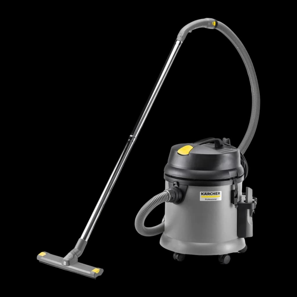Aspiradora industrial Kärcher NT 27/1 Advanced 20 Gris kPa 1380W, vista lateral: depósito gris con manguera, tubo