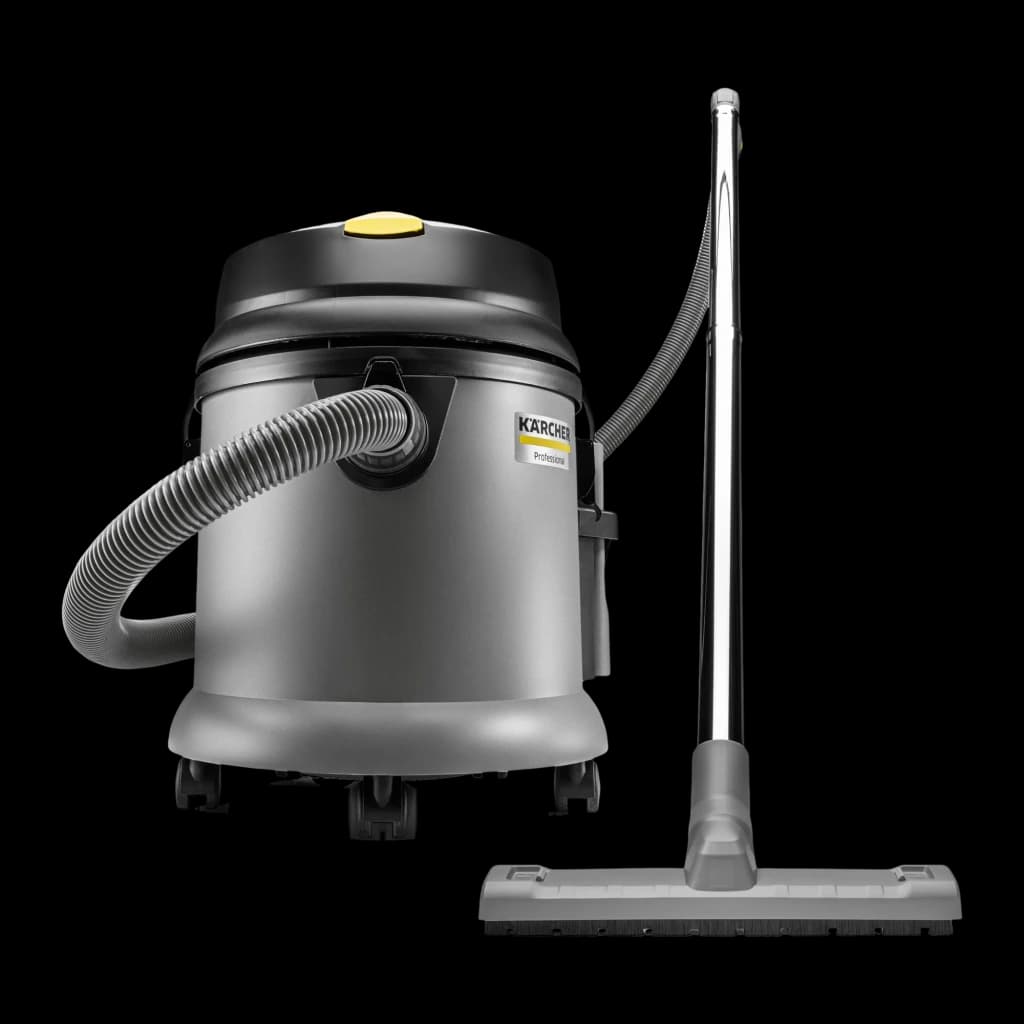 Aspiradora industrial Kärcher NT 27/1 Advanced 20 Gris kPa 1380W, vista lateral: depósito gris con manguera, tubo