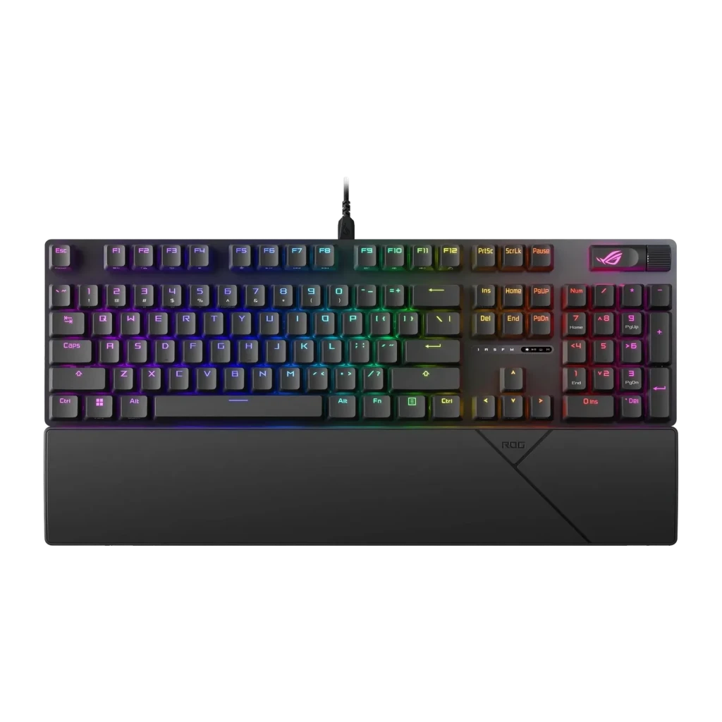 Clavier Gaming ASUS ROG Strix Scope II Mécanique Switch NX Red Optomécanique Noir, vue de face: rétroéclairage RGB
