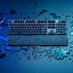 Clavier Gaming ASUS ROG Strix Scope II Mécanique Switch NX Red Optomécanique Noir, en utilisation: vue de dessus