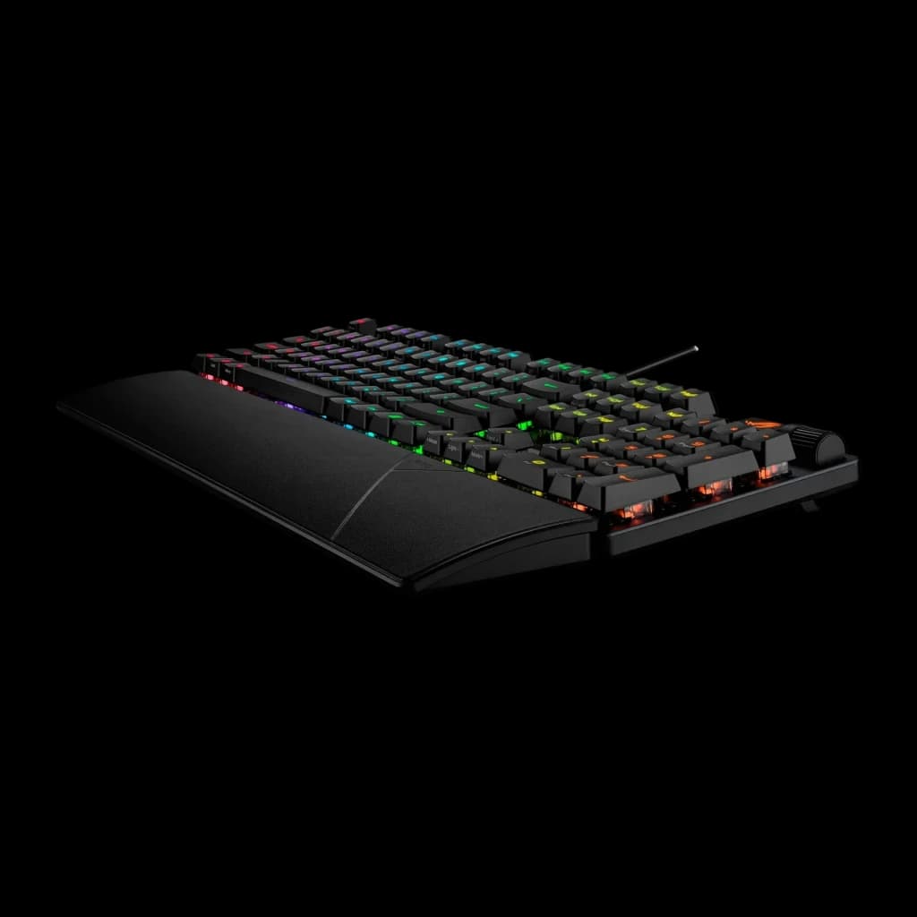 Clavier Gaming ASUS ROG Strix Scope II Mécanique Switch NX Red Optomécanique Noir, détail: vue latérale en angle