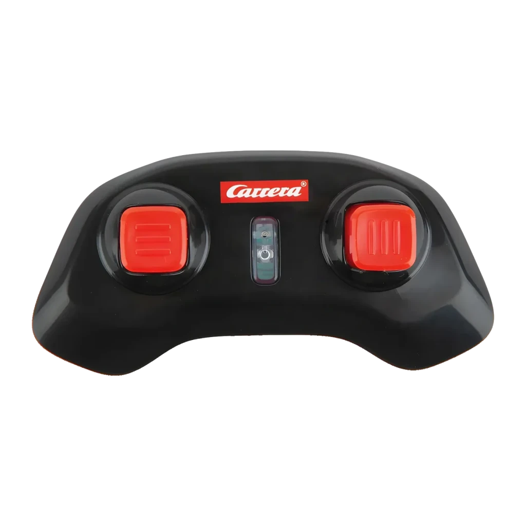 Carrera Mario Kart Mini RC 1:50 5km/h Recargable USB, mando frontal: controlador negro con dos botones rojos y logo Carrera