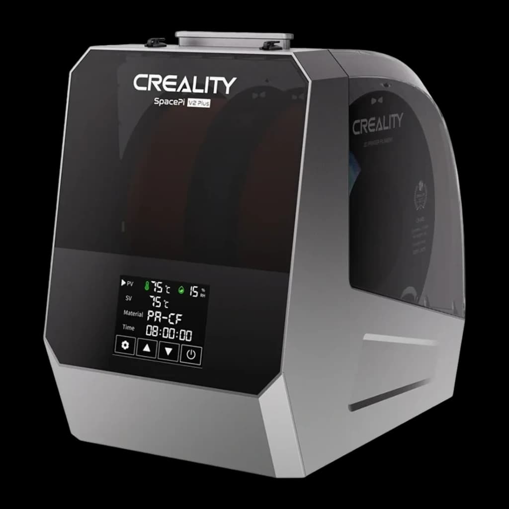 Secador de Filamentos Creality Space Pi Filament Dryer V2 Plus 2 Bobinas 1,75/2,85 mm, vista frontal em ângulo: carcaça