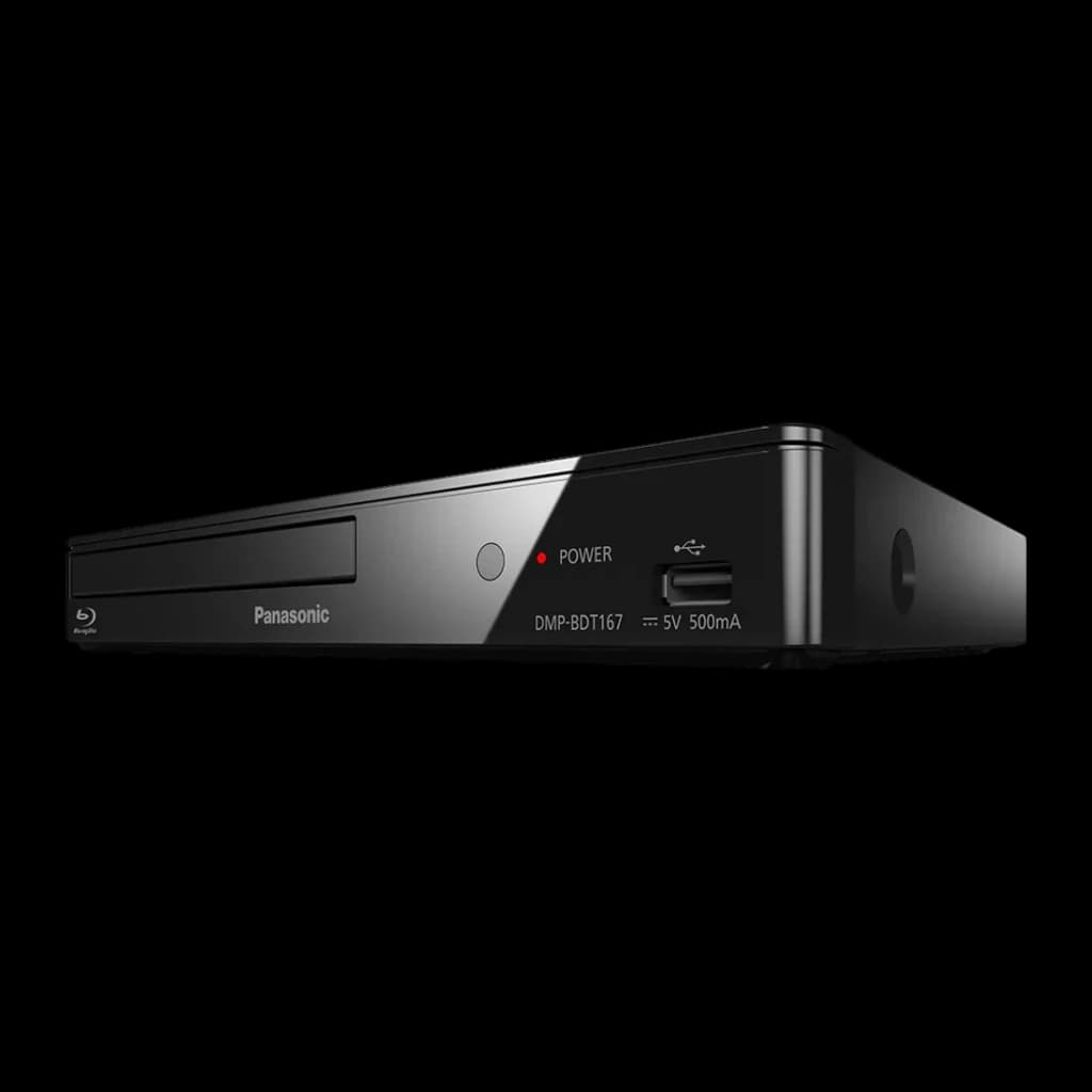 Lecteur Blu-ray Panasonic Noir Full HD HDMI + Ethernet + USB DMP-BDT167 - fente disque, bouton power