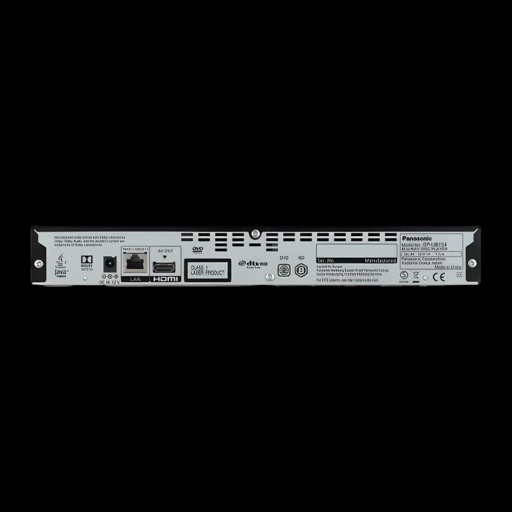 Lecteur Blu-ray Panasonic Noir 4K Ultra HD BD-Live Ethernet DP-UB154 - ports HDMI, LAN et AV Out visibles