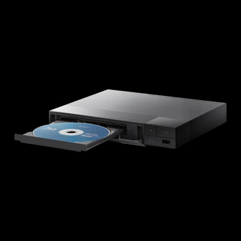 Lecteur Blu-ray Sony Noir Full HD HDMI + USB 2.0 + Ethernet BDP-S1700 - tiroir ouvert avec disque Blu-ray inséré