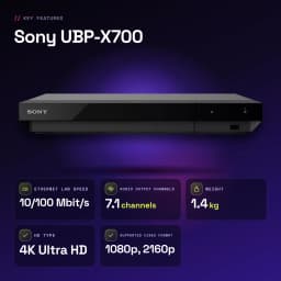Lecteur Blu-ray Sony DSD Streaming Noir UBP-X700 - caractéristiques, 10/100 Mbit/s