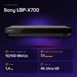 Lecteur Blu-ray Sony DSD Streaming Noir UBP-X700 - caractéristiques, 320 mm