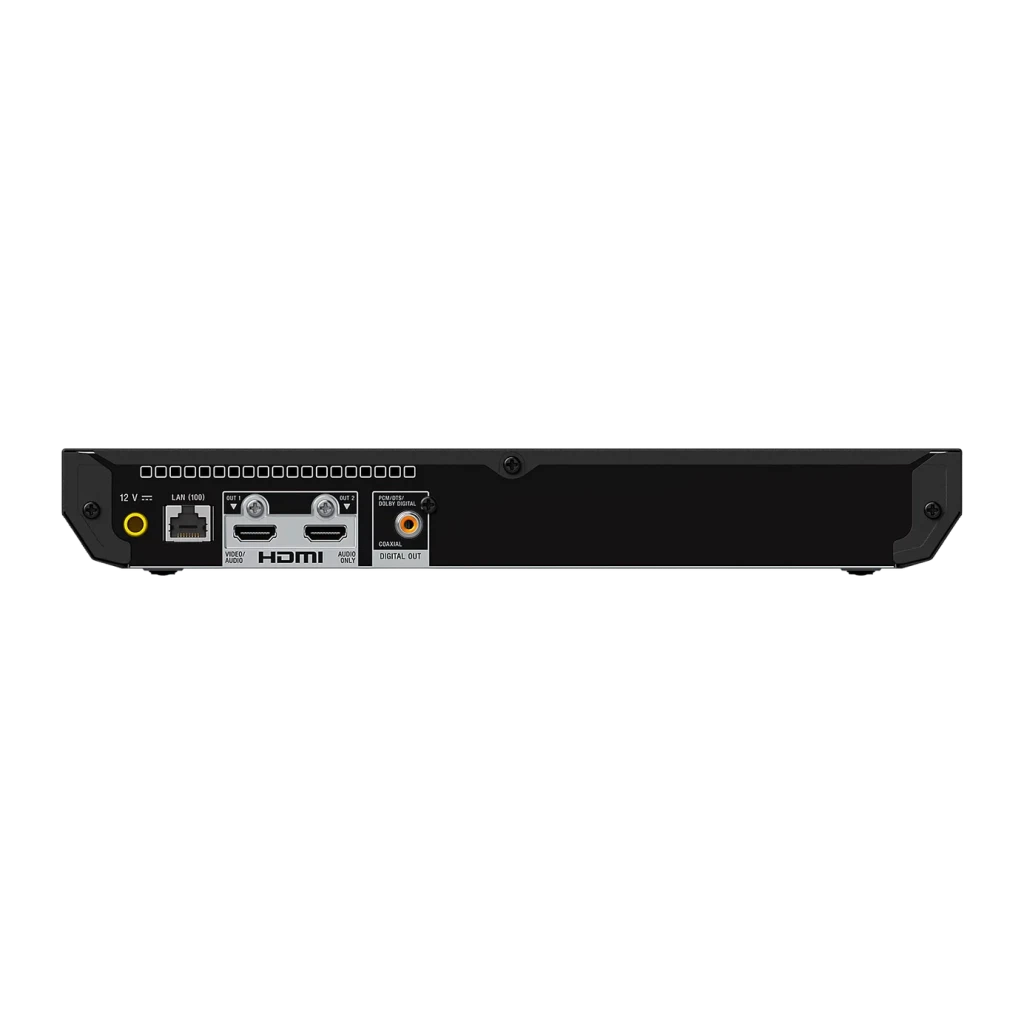 Lecteur Blu-ray Sony DSD Streaming Noir UBP-X700, panneau arrière: doubles ports HDMI, LAN, sortie numérique coaxiale