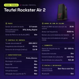 Altavoz portatil Teufel Rockster Air 2 2.1 Subwoofer Inalámbrico 25W Negro - características