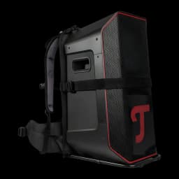 Altavoz portatil Teufel Rockster Air 2 2.1 Subwoofer Inalámbrico 25W Negro, vista lateral: mochila con rejilla hexagonal