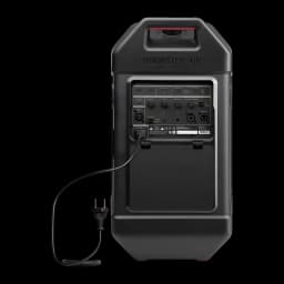 Altavoz portatil Teufel Rockster Air 2 2.1 Subwoofer Inalámbrico 25W Negro, vista trasera: panel de conexiones con mandos