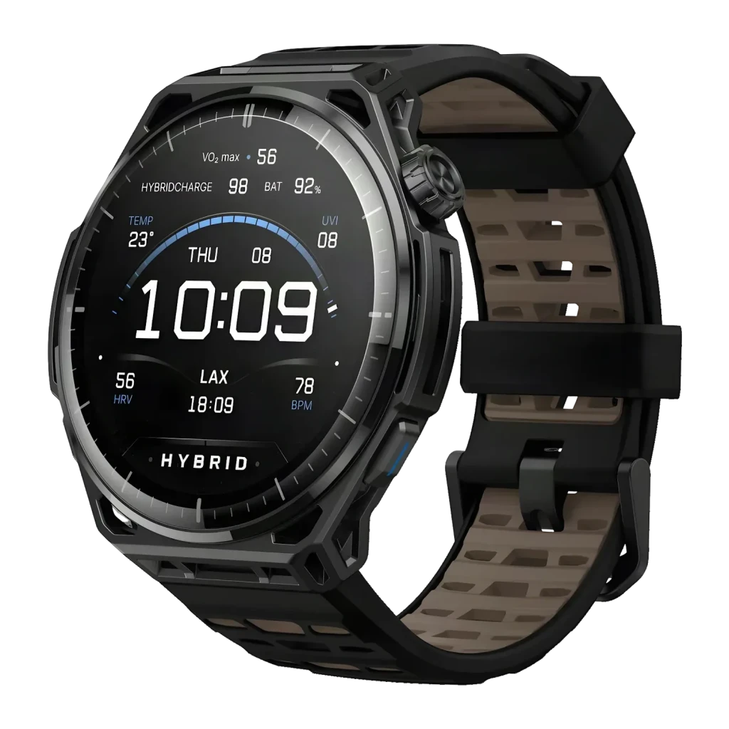 Amazfit Balance 3 51mm Negro NFC SpO2 Temperatura Corporal Batería 21 Días, vista frontal en ángulo: esfera redonda