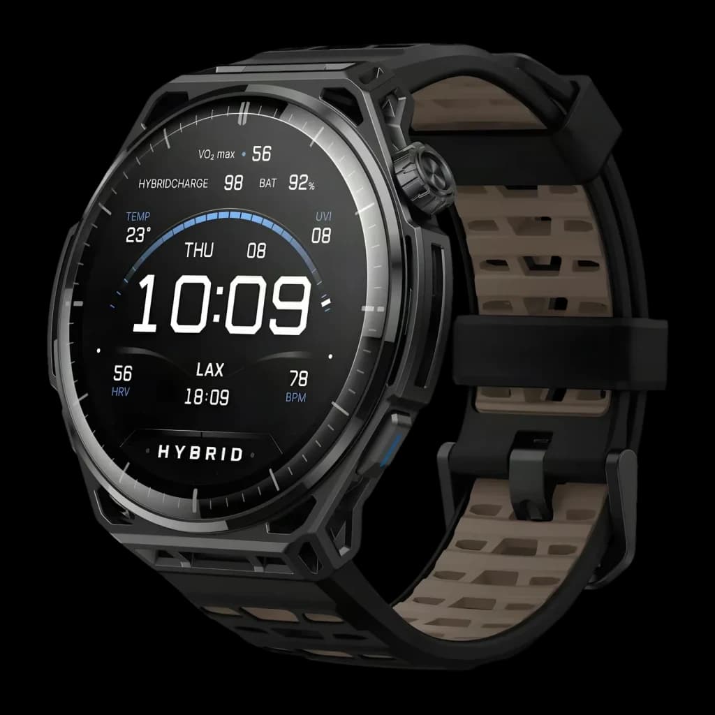 Amazfit Balance 3 51mm Negro NFC SpO2 Temperatura Corporal Batería 21 Días, vista frontal en ángulo: esfera redonda