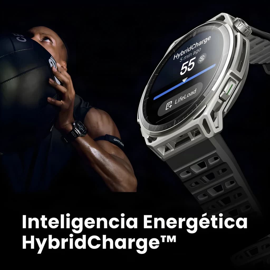 Amazfit Balance 3 51mm Negro NFC SpO2 Temperatura Corporal Batería 21 Días, lifestyle: pantalla HybridCharge con atleta
