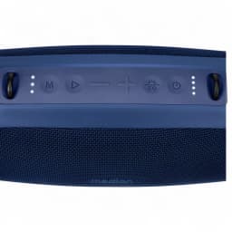 Altavoz portátil MEDION LIFE IPX7 30W 42h Azul P61746, detalle superior: botones de control, EQ, volumen y encendido