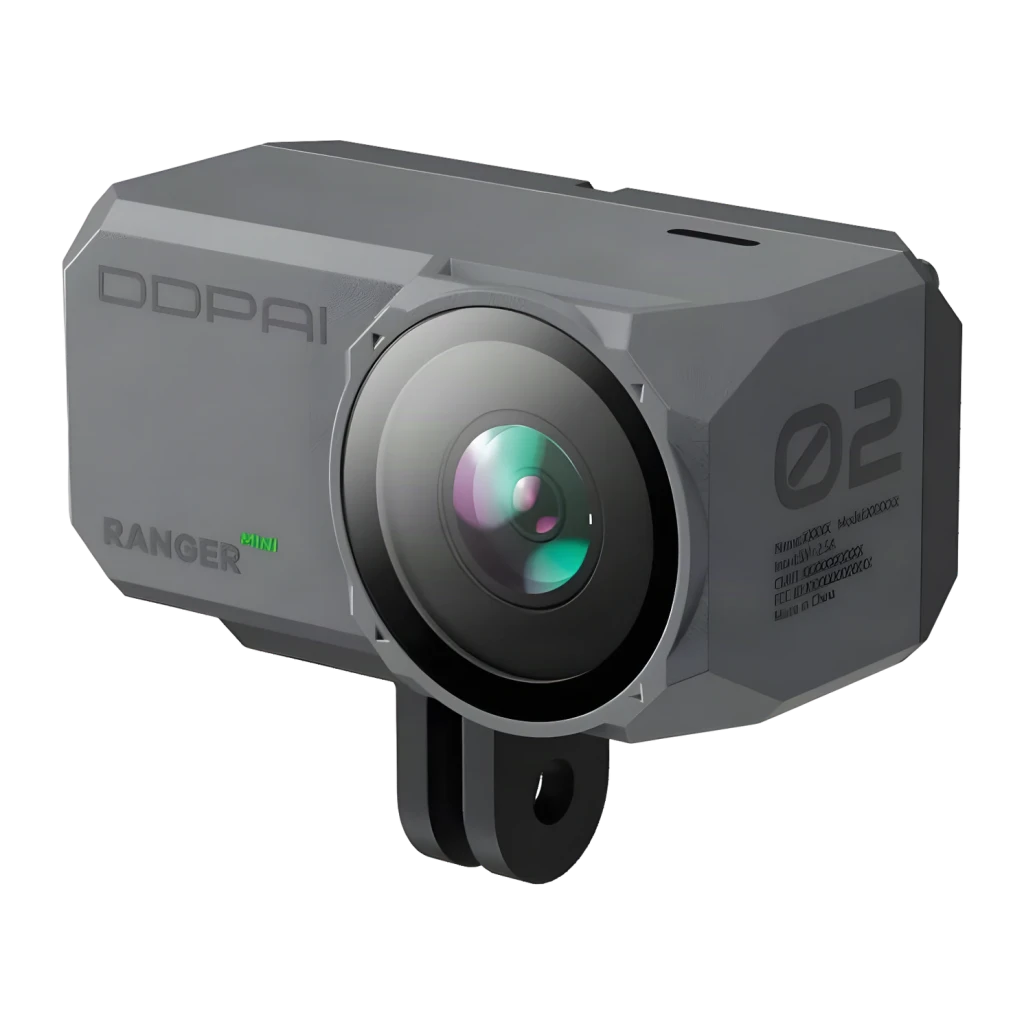 Dashcam DDPAI Ranger M1 Negro 1 Canal 3K WiFi - lente gran angular y logo DDPAI en cuerpo gris angular
