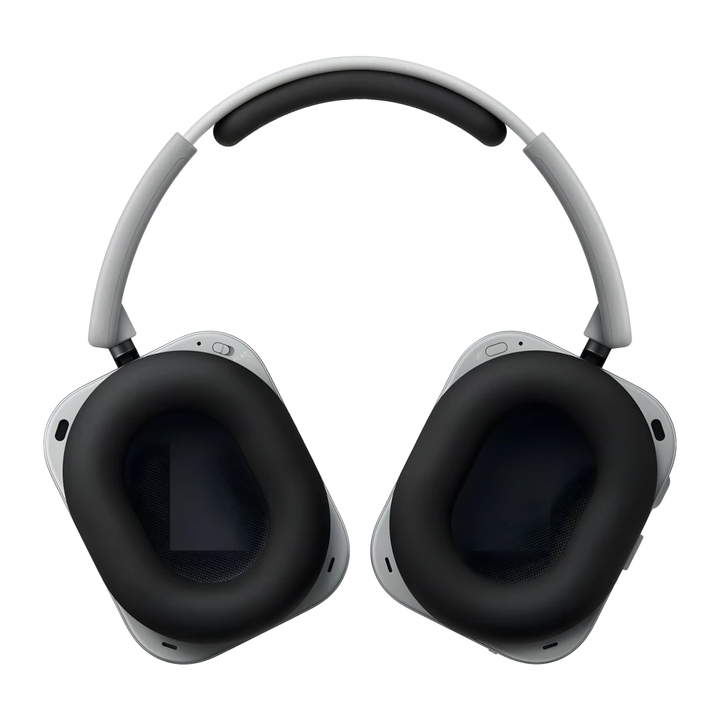 Auriculares Nothing Headphone (1) Pro Cancelación de Ruido Diadema Blanco, vista frontal: almohadillas negras y arco bicolor
