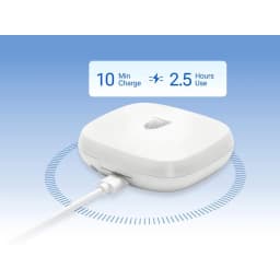 Auriculares Tradutores Timekettle LiveTalk TWS Bluetooth Silver com estojo branco compacto, carregamento USB e promessa de 10 min = 2,5 h de uso