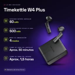 Auriculares traductores Timekettle W4 Plus TWS Bluetooth 5.3 12h (estuche) Negro - características