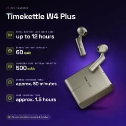 Auriculares Tradutores Timekettle W4 Plus TWS Bluetooth 5.3 12h com estojo Dourado - características, 500 mAh