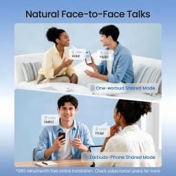 Auriculares tradutores Timekettle LiveTalk Bluetooth Preto com modo compartilhado: um fone por pessoa ou fone e celular, ideal para conversas face a face