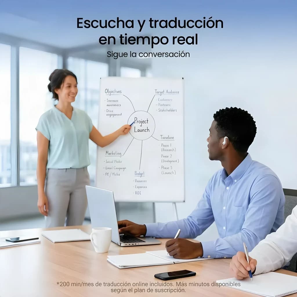 Écouteurs de traduction Timekettle LiveTalk Blue Open-Ear Bluetooth, design ouvert bleu, port discret à l’oreille, idéals pour réunions et conversations