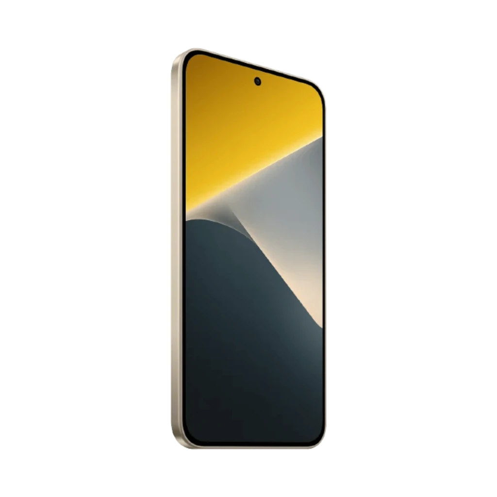 Xiaomi Poco X8 5G naranja con pantalla AMOLED 6,59 pulgadas 120Hz, borde dorado, cámara frontal perforada centrada y diseño minimalista elegante