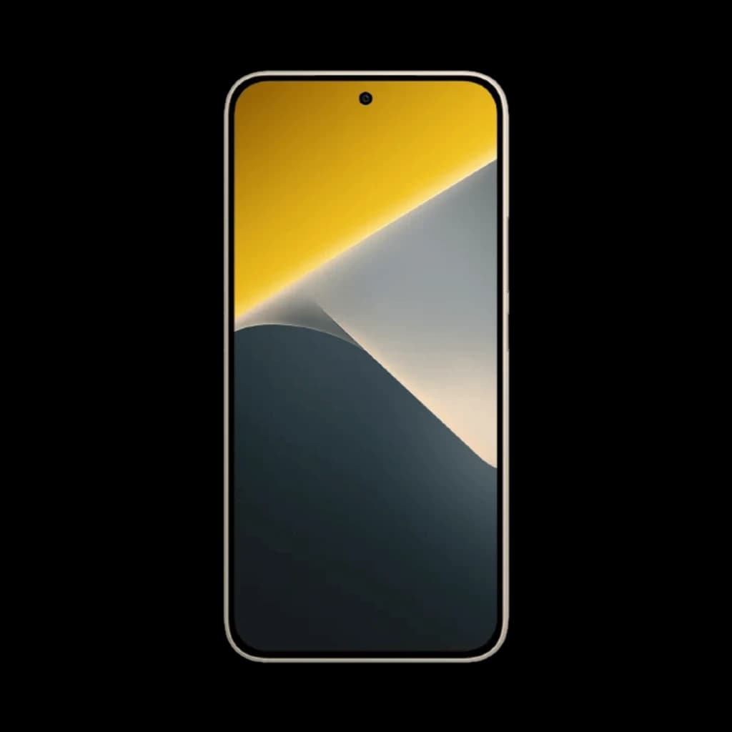 Xiaomi Poco X8 5G naranja con pantalla AMOLED 6,59 pulgadas 120Hz, biseles finos y cámara frontal centrada en perforación, diseño moderno y simétrico